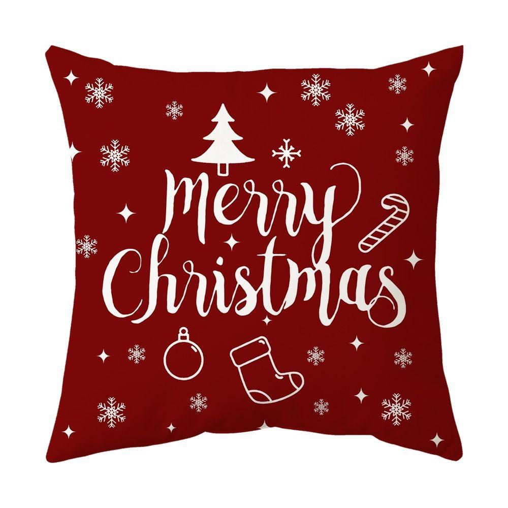 Christmas home decoration pillow cover Merry Christmas Snowman Christmas tree plaid printed cushion cover Sofa room decoration