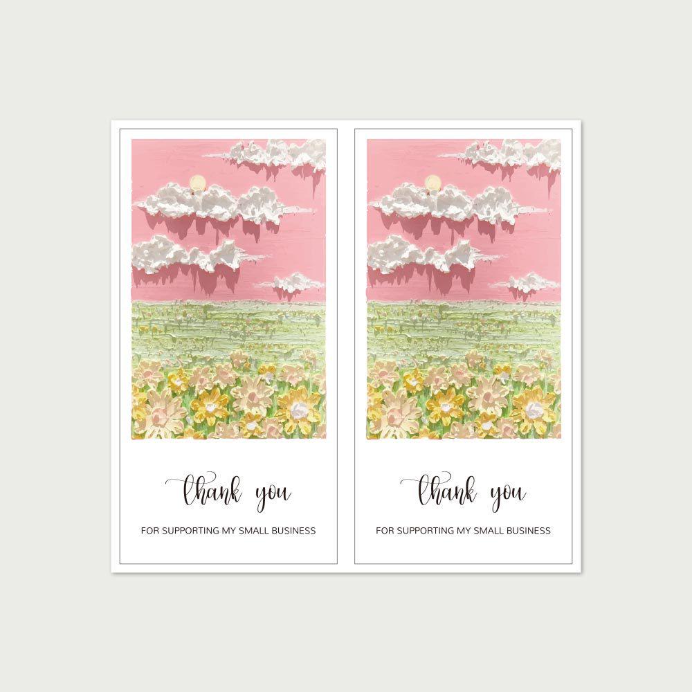 

50-Pack Floral Ocean Thank You Stickers for Gift Box Sealing and Packaging Decoration 50 stickers/pack