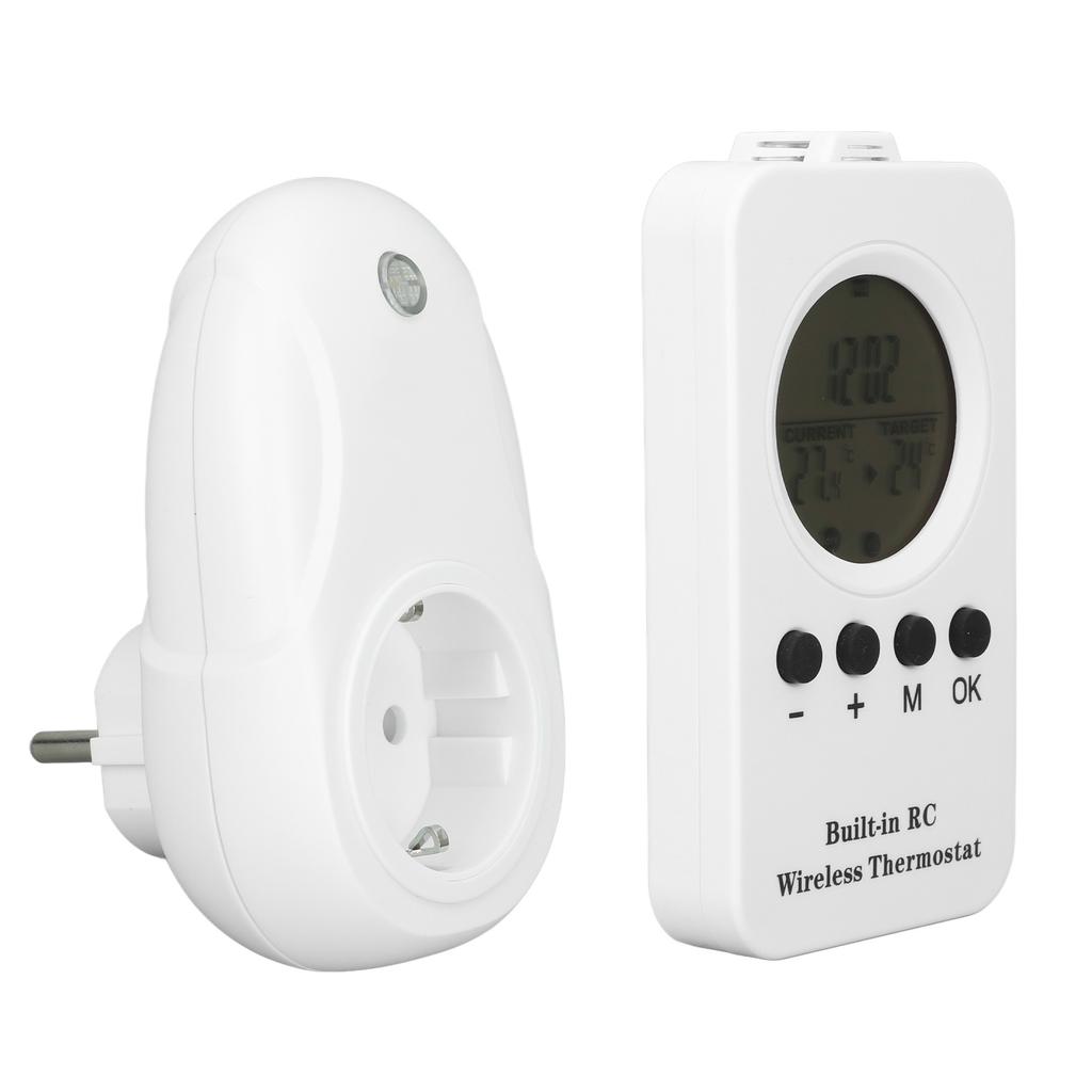 Wireless Plug In Thermostat LCD Remote Control Digital Display Temperature Controller with Temp