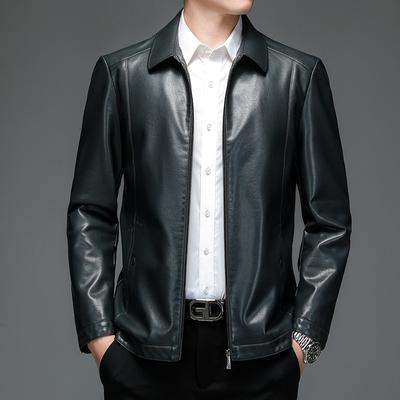 Autumn New Men's Casual Lapel Leather Jacket, Youth Fashion and Comfortable Jacket, Handsome Men's Clothing