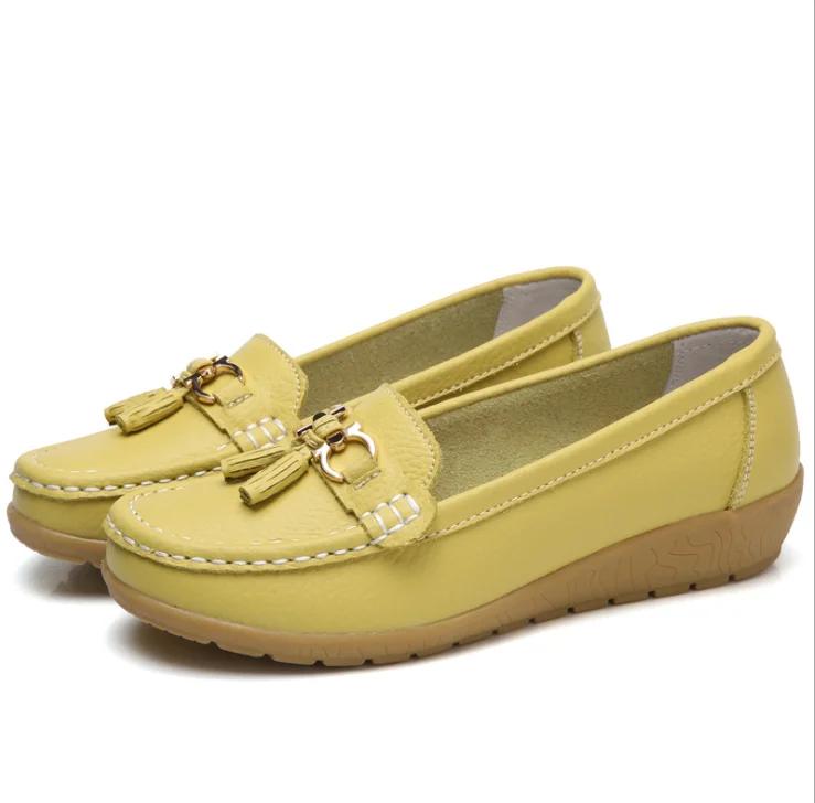 Fashion Women's Flats Ballet Shoes Cut Out Leather Breathable Moccasins Woman Boat Shoes Ballerina Ladies Casual Shoe
