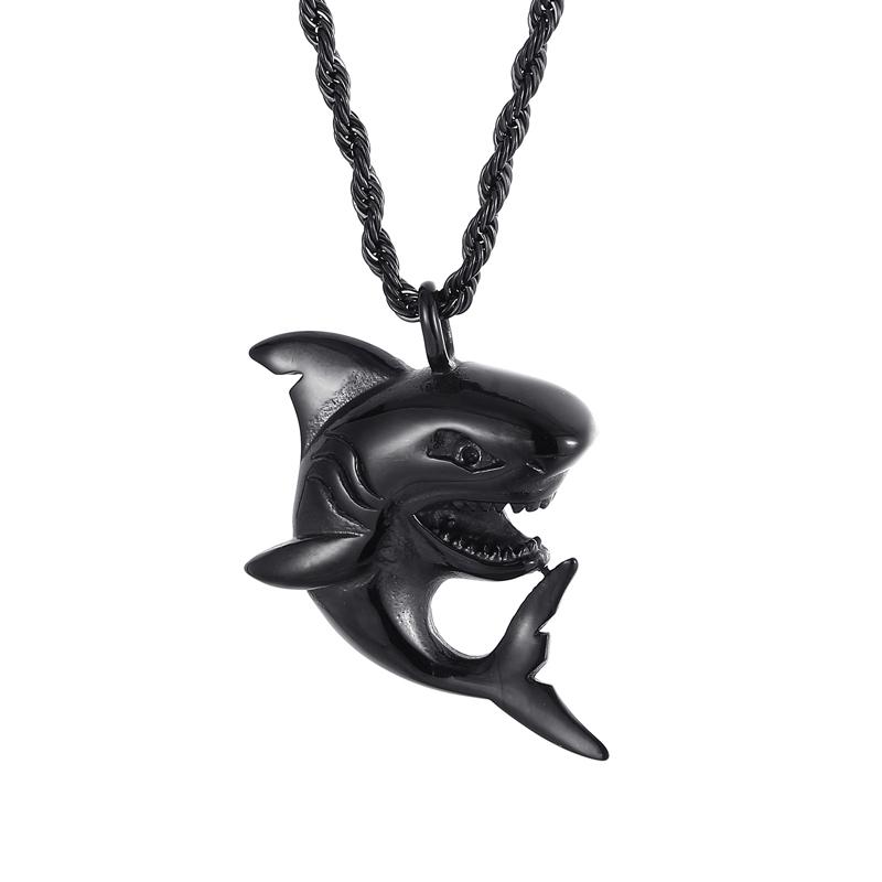 Kalen Stainless Steel Shark Pendant Necklace for Men High Quality Charm Women's Choker Trend Jewelry  3 Color Souvenir Gifts