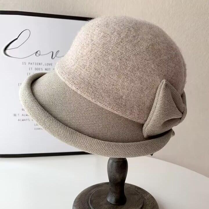 Women'S Fashion Knit Fabric Fisherman Hat, Lightweight Fall & Winter Warm Basin Cap, Hand Wash Only, Elegant Mother'S Hat
