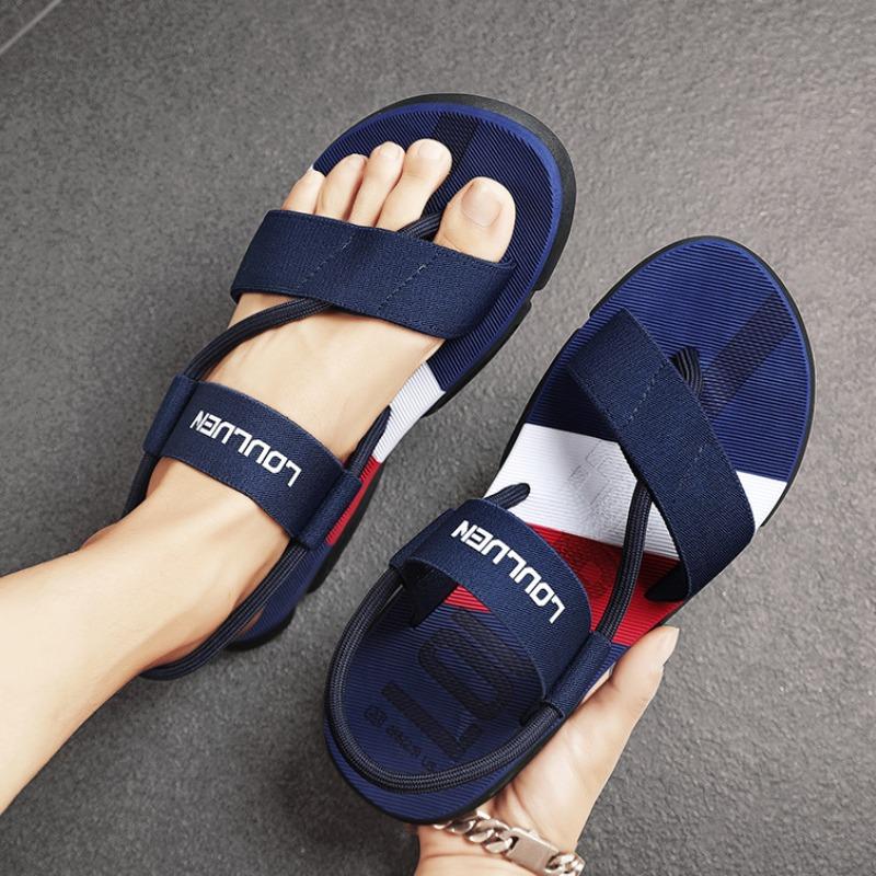 Fashion PVC Men's Sandals Men Slippers Outdoor Beach Casual Shoes Indoor Anti Slip Open-Toe Sandals Flat Sandals 2024 Chaussure Homme