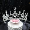 Baroque Luxury Geometric Crystal Bridal Tiaras Crown Big Rhinestone Pageant Prom Diadem Bride Headbands Wedding Hair Accessories