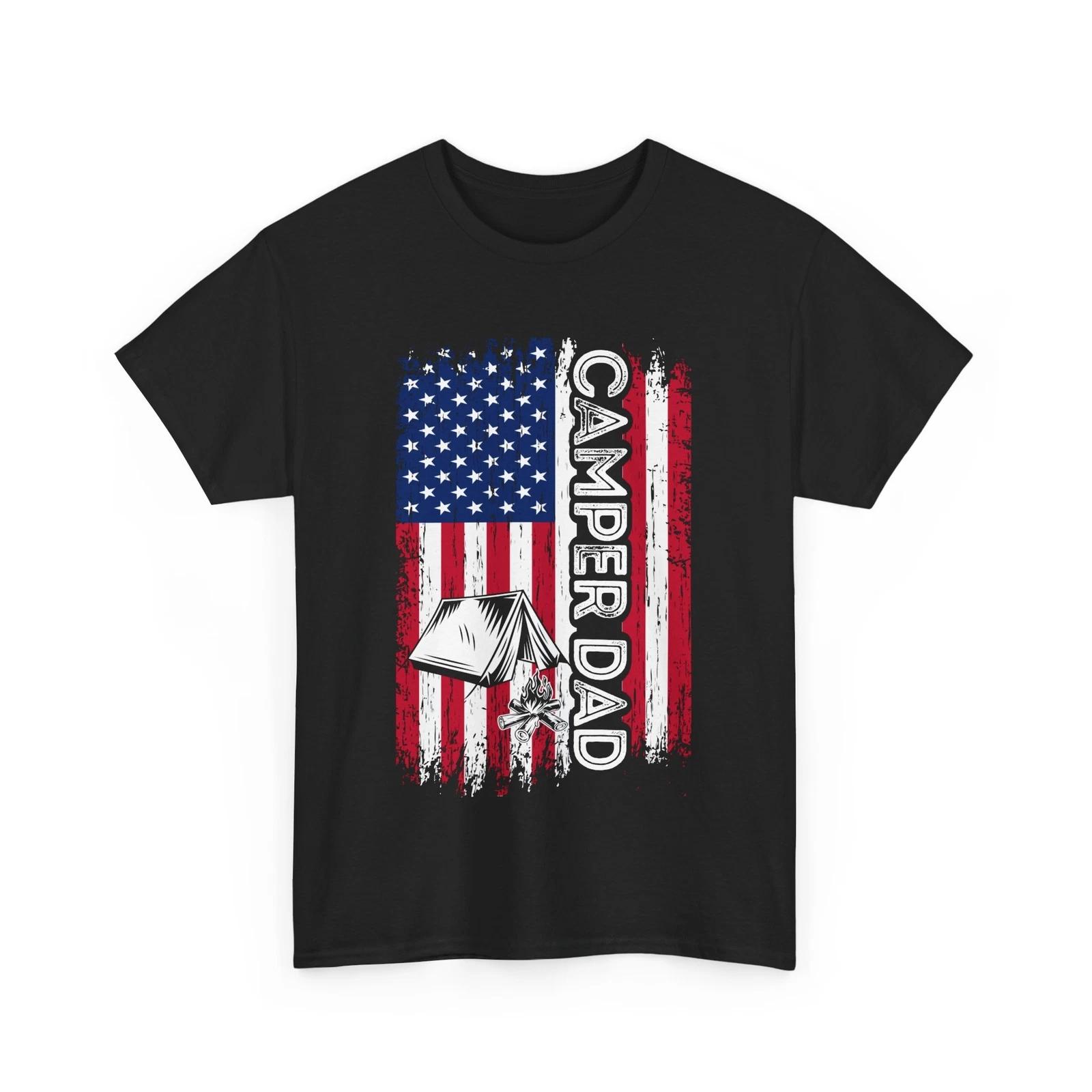 Camper Dad American Flag Shirt, Dad Camping Shirt, Father s Day Shirt S
