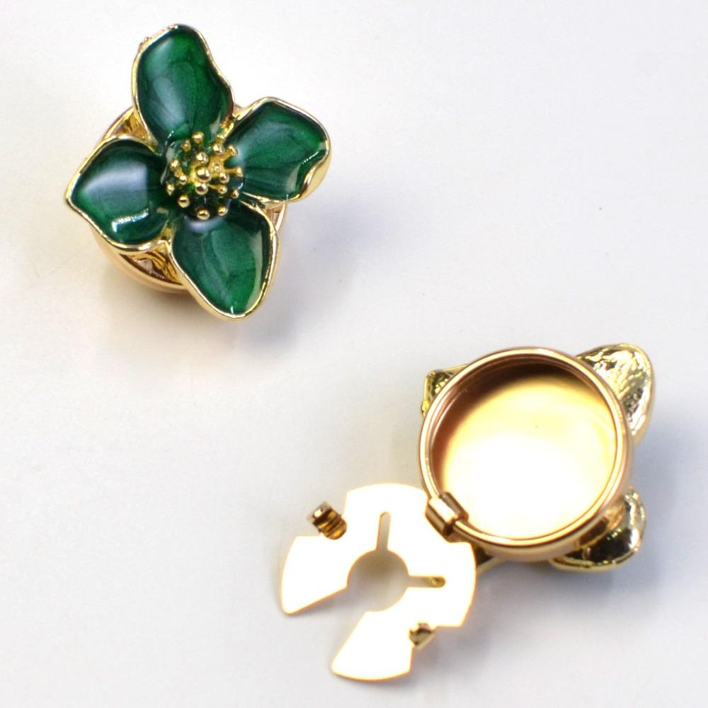 

Flower Enamel Flower Cufflinks Enamel DIY Button Cover Sewing-free Cufflinks Sewing Accessories Bling Cuff Links зелёный