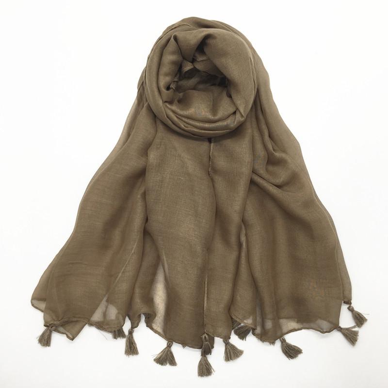 Solid Voile Women Scarf New Summer Girls Tassels Sunscreen Thin Scarves Soft Shawl Foulard Viscose Spring Lady Wrap Shawls