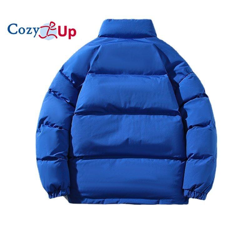 Cozy Up Winter Herren Plüsch Verdickte Parkas Stehkragen Jacke Mode Herren Parker Mantel Warm Dick Reißverschluss Mantel Gepolsterter Mantel für Männer
