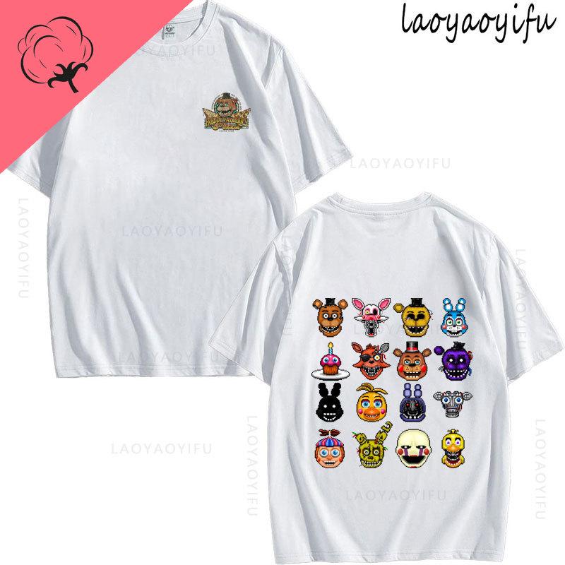 Five Nights At Freddys Theme 100Cotton Printed Fashion Mens Womens Fashion Summer TShirt Shortsleev High Quality Oneck