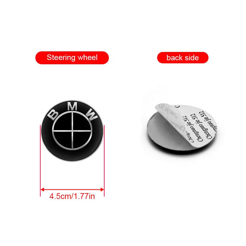 

1/4/7Pc 82mm 74mm 45mm Car Front Rear Logo Wheel Hub Center Cover Steering Wheel Center Stickers For BMW E90 E46 F10 F30 E87 F20 BMW All Black