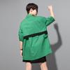 Plus Size Blouse New Summer Style Casual Shirt Women Patchwork Female Loose Shirt Green