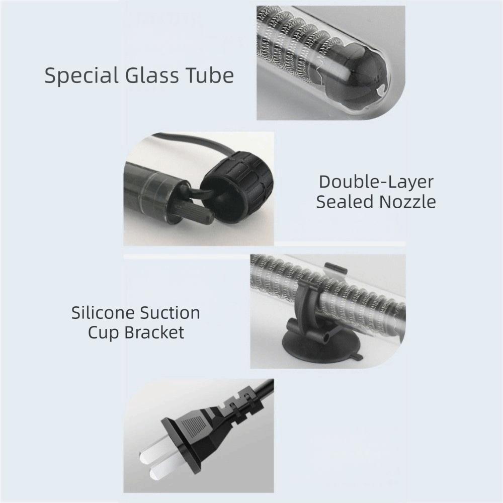 25W-300W Aquarium Submersible Heater Adjustable Temperature Low Water Level Fish Tank Heating Rod with Sucker
