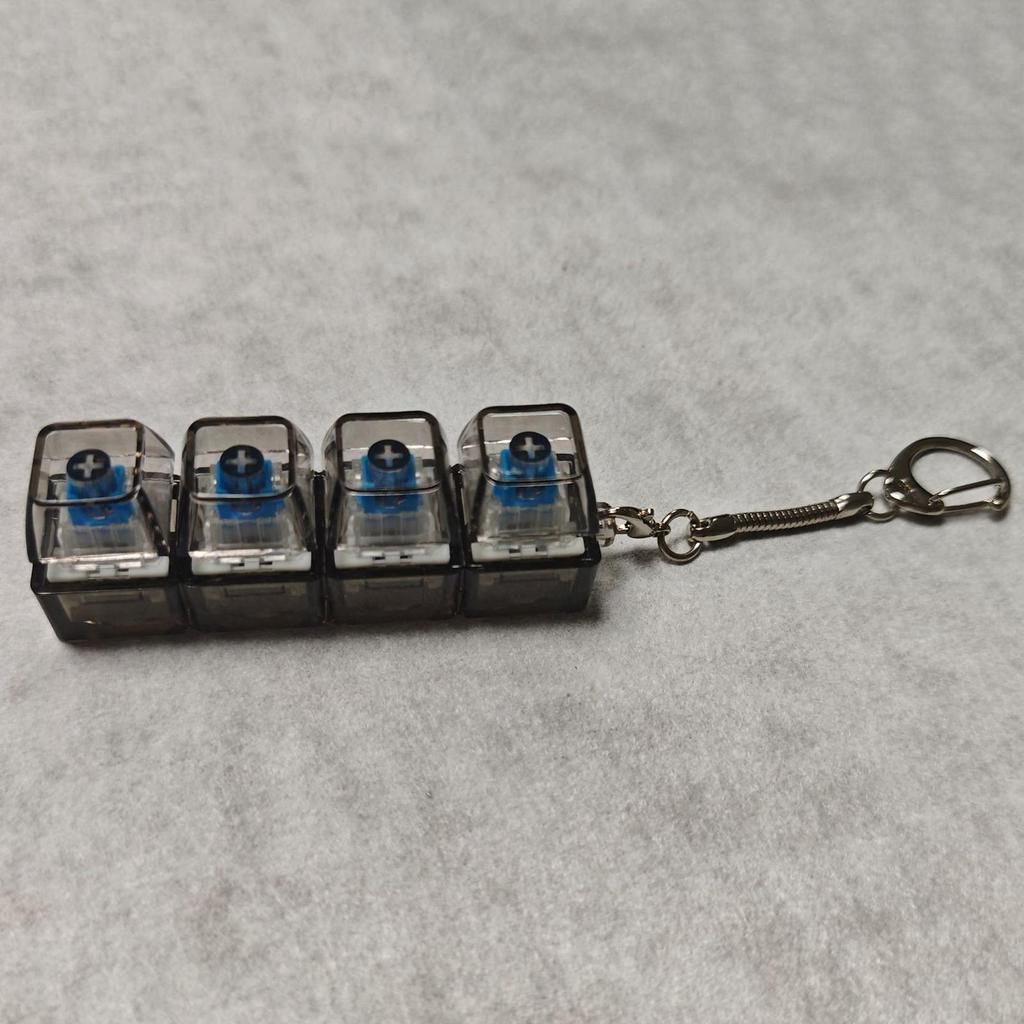 Button Keycap Fidget Keychain 4 Keys Keyboard Decompressions Toys DIY Keyboard Keychain Toys For Adult Gifts To Relief Pass Time
