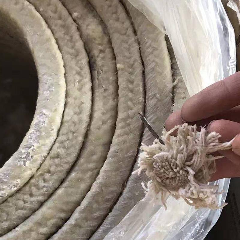 Pure Cotton Yarn Oil-Impregnated Asbestos Packing Rope, Wear-Resistant and Powder-Free, 6x6.