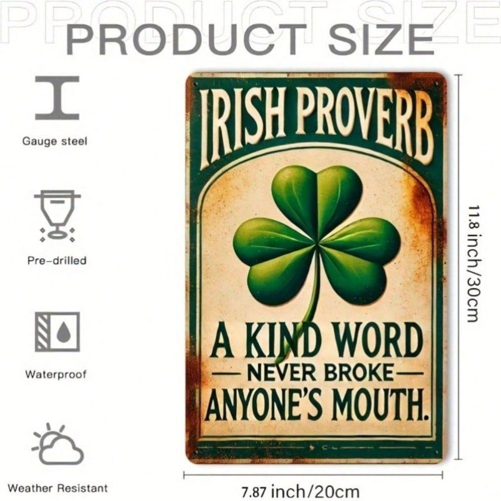 

Vintage Luck of Ireland Metal Wall Poster, Bar Gift