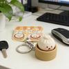 1/2/3Pcs Keychain Pendant Stress Relief Toy Mini Steamer Bun Bag Pendant Soft Elastic Squeeze Decompression Keychain