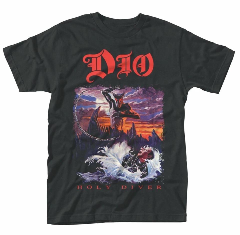 Official Dio T Shirt Holy Diver Black Mens Classic Punk Rock Metal Tee NEW 3XL