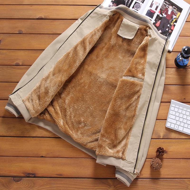 Autumn, Winter and Winter Pure Cotton Men's Jacket Casual Loose Jacket Men's Fleece Thickened Korean Version Men's Top