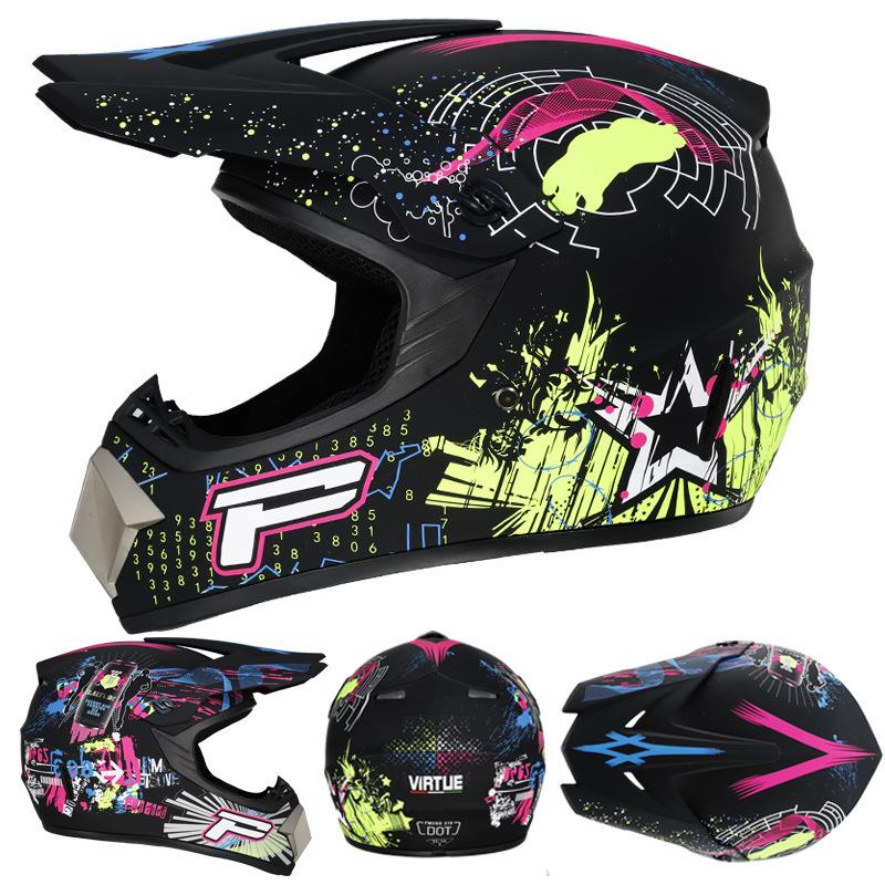[Free Three-piece Set] Kart Off-road Helmet Electric Motorcycle Helmet Full Helmet for Mountain Downhill Competition