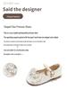 2026 Spring Girls' Princess Leather Shoes with Rhinestone Bow & Soft Sole