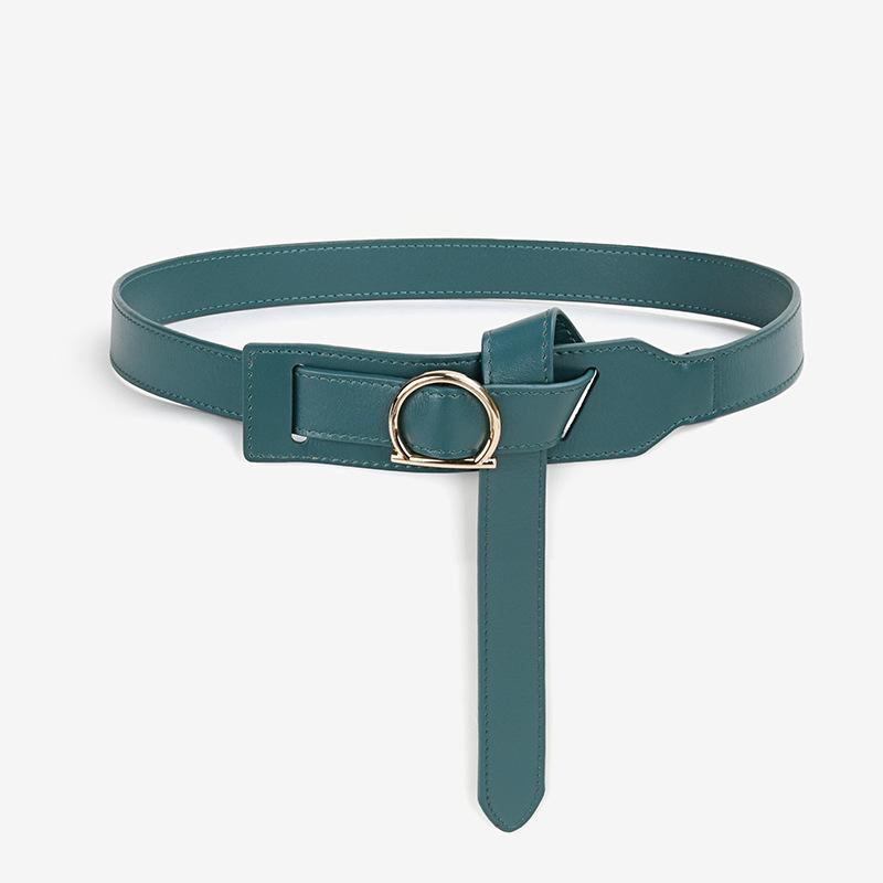 Women's Genuine Leather Belt Without Hole Design High-end Slimming Waist with Suit Jacket Trendy Women's Cowhide Leather Belt