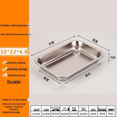 Stainless Steel Rectangular Serving Basin