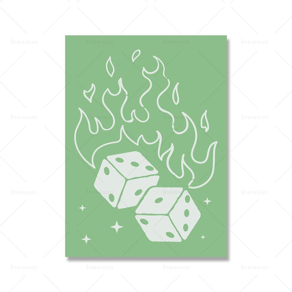 

Розово-зеленая настенная живопись на холсте в стиле 70-х годов, постер в стиле ретро, принты в галерее, элегантный декор комнаты 2000 года, эстетические картины 21x30cm No Framed