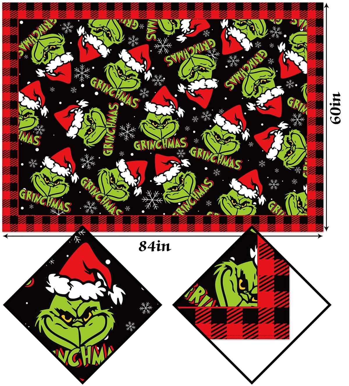 

Скатерть-дорожка из льняного материала, маслостойкий дизайн, с принтом рождественских персонажей One Size зелёный