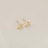 LUNNE 14k Basic Mini Cross Earrings (14k Gold) #ES19