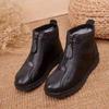 Cotton Shoes Women's Autumn and Winter Velvet Flat-bottomed Non-slip Elderly Grandma Short Boots In the Elderly Warm Snow Boots