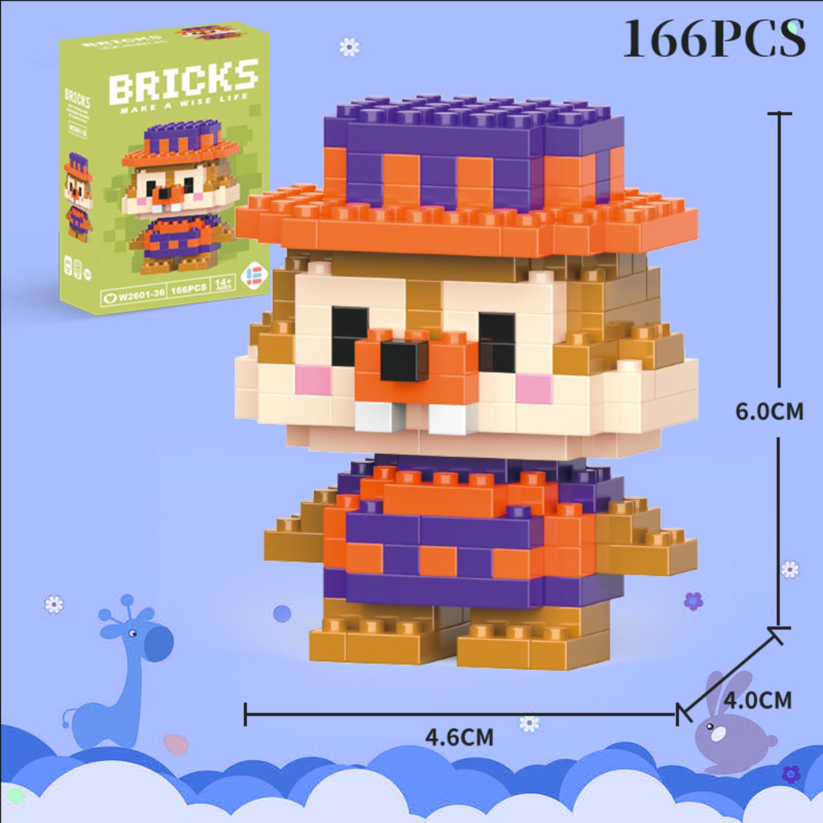 166PCS Building Blocks Cartoon Character Model Educational Construction Toy Compatible with Popular Building Sets for Kids and Collectors One Size белый