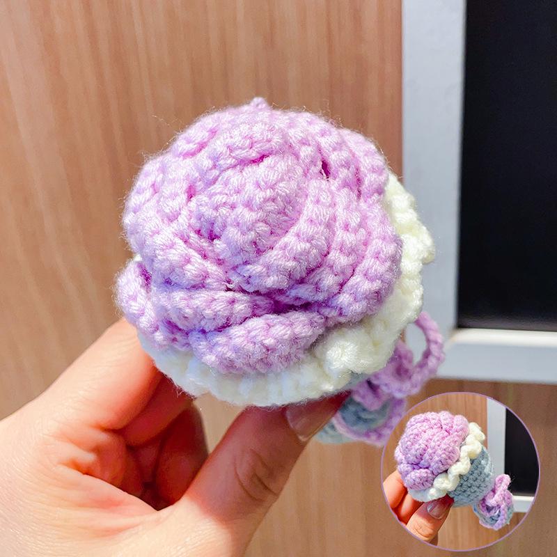 Charming Crochet Fruit Keychain: Persimmon & Strawberry Wool Pendants