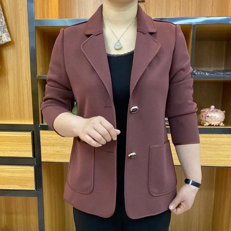 Mama Damen Frühjahrsmode Einfarbiges Sakko Schlankmachendes Temperament Anzugoberteil