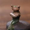 Yixing Zisha Learning Frog Tea Pet: Handmade Creative Frog Figurine Sculpture, Small Ornament for Tea Play.