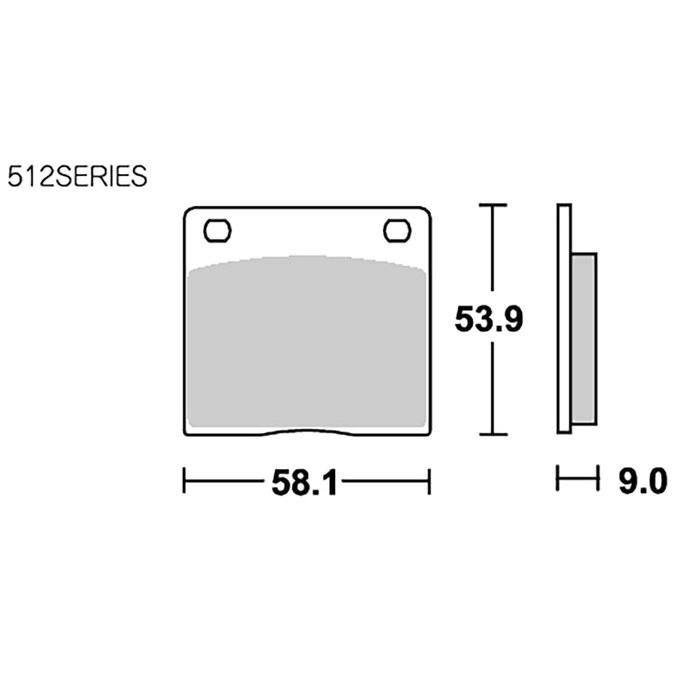 Kitaco SBS Brake Pads 512HF Ceramic GSX400F, GSX750S Katana, GSX1100S Katana, Z400FX, Z550FX, Z750D, Z1000 Mark II, KZ1300 (GMA Caliper)