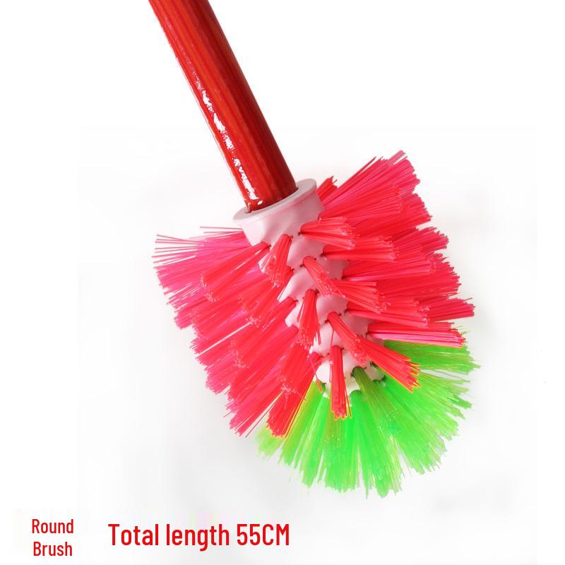 Durable Long-Handle Bathroom Corner Brush with Hard Bristles for Tile and Floor Cleaning