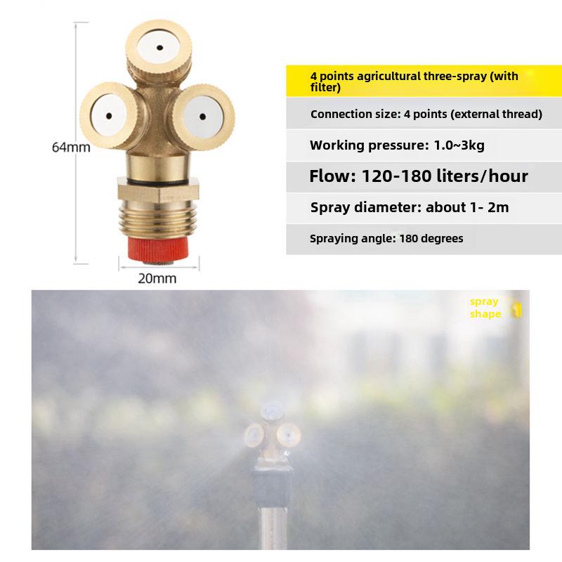 Fine Mist High-Pressure Copper Nozzle for Dust Control and Cooling In Construction and Agriculture