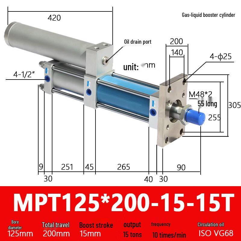 

Rongyu MPT Series Hydro-Pneumatic Booster Cylinder