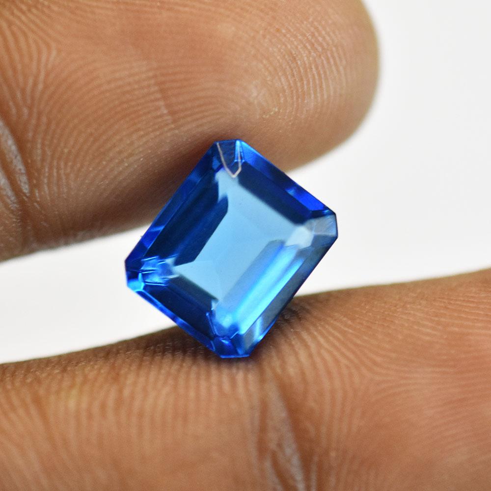 Natural Blue Tanzanite Loose Gemstone Emerald Cut 7.20 Ct for Jewelry Making and Gem Collections