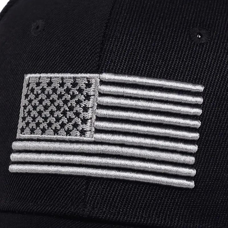 Hats New Embroidered American Flags Baseball Caps Men's and Women's Big Head Circumference Hard Top Mao Green Sunshade Cap Tide