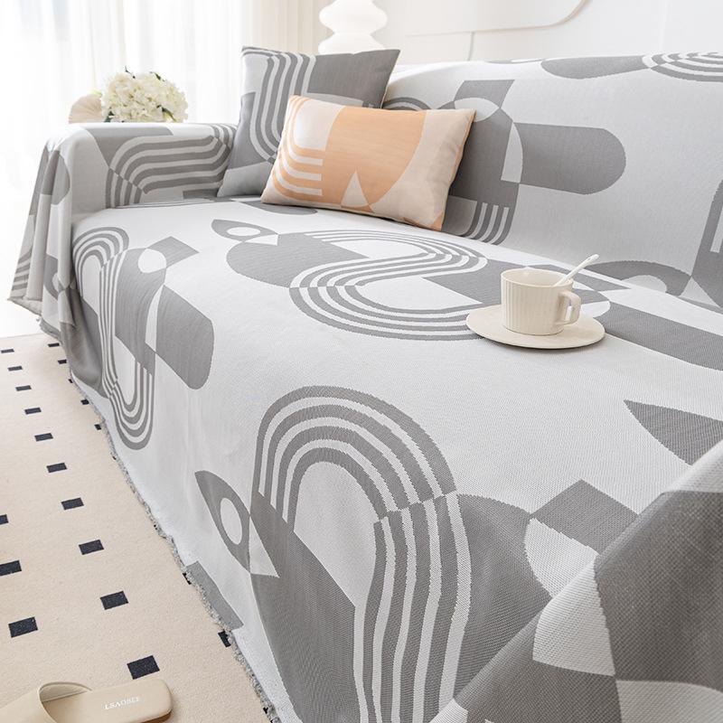 Sofa Towel Summer New Ins Style Integrated Full Cover Cloth Anti-Slip Cool Feeling Sofa Cushion Cover