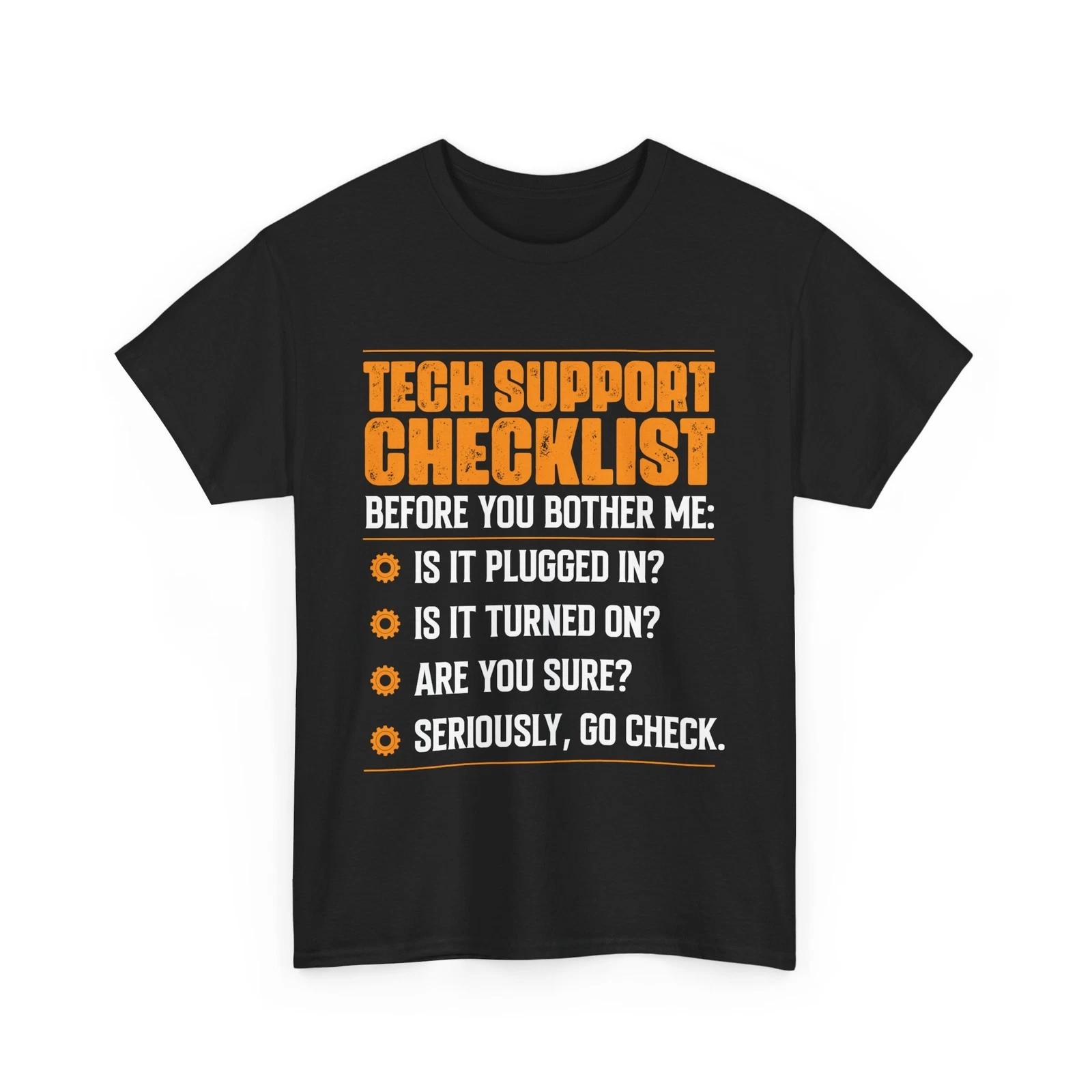 Technical Support Checklist Shirt, Computer Engineer Shirt, Programming Shirt 2XL