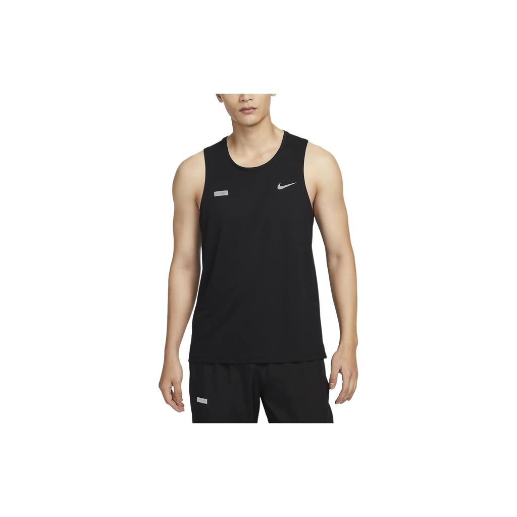 Nike Solid Color Casual Running Comfortable Sweat-Absorbent Breathable Sleeveless Round Neck Vest Men Tops Black FN3987-010
