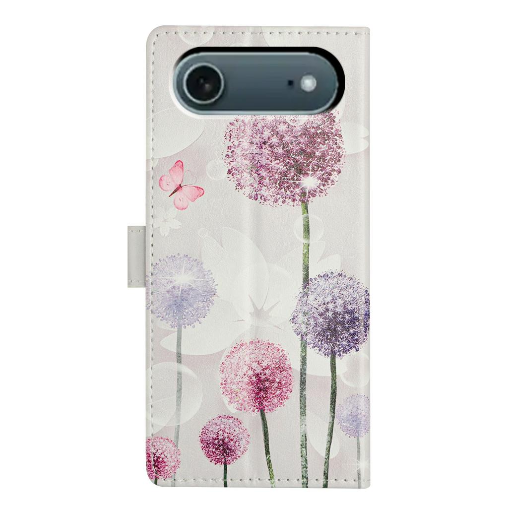 Für iPhone 17 Air Hülle Musterdruck Brieftasche Ständer Klappbar Leder Handyhülle mit Riemen