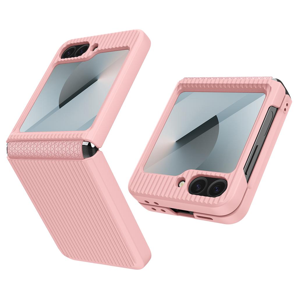 Carcasă pentru Samsung Galaxy Z Flip6 5G Stil Dungi Carcasă Dură din PC pentru Telefon cu Folie pentru Ecran/Obiectiv