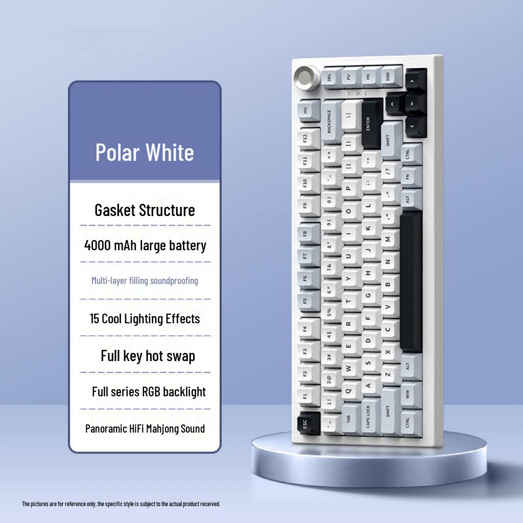 Customized K81 Three-Mode Color-Blocked Wired Gaming Mechanical Keyboard with Side-Engraved Keys