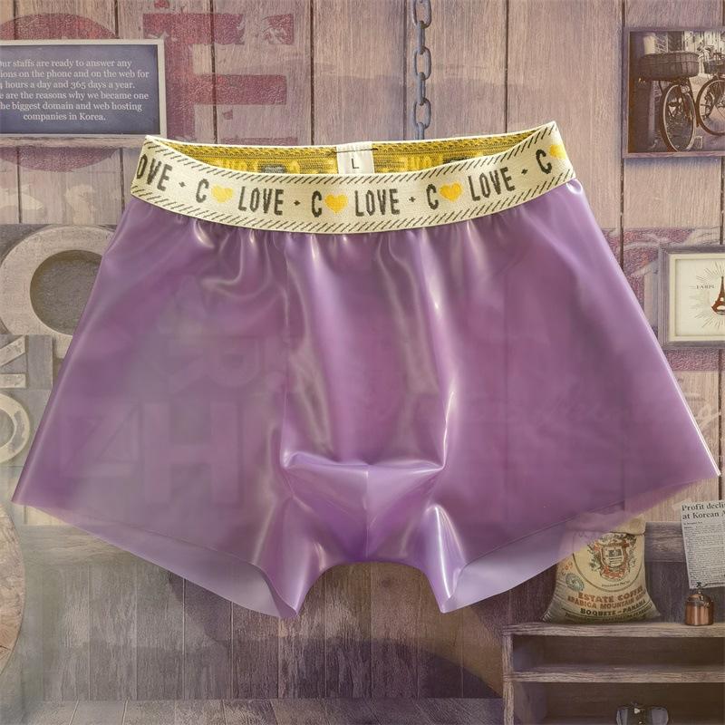 Fetisch Latex Enge Höschen Herren Durchsichtige Gummi Unterwäsche Boxershorts Sexy Hodensack U Konvex Beutel Unterhose Porno Nachtwäsche