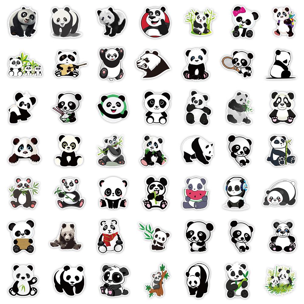50 Cute Panda Waterproof Stickers for Phones, Cups & Journals