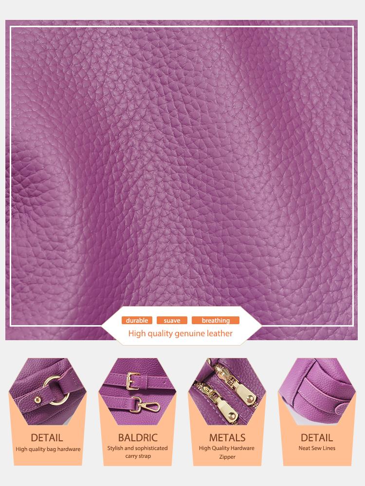 Zency Women's Genuine Leather Bag Charming Pillow Handbag